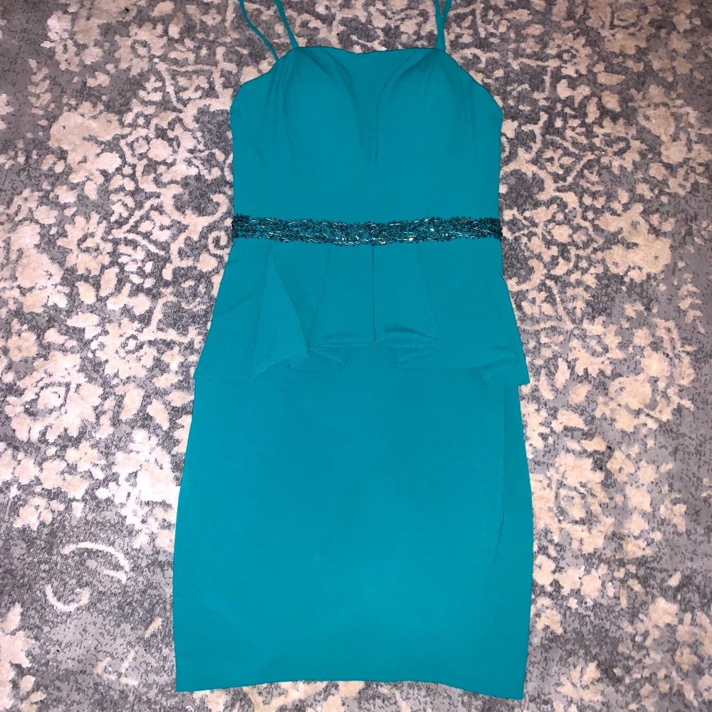 Terani turquoise cocktail dress